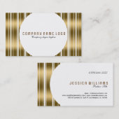 Carte De Visite Blancs Et Dorés Modernes (Devant / Derrière)