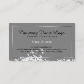 Carte De Visite Blancs et Grunge Argent Baguette et Oiseaux Volant (Dos)