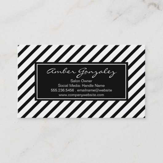 Carte De Visite Blancs et noirs classiques (Devant)