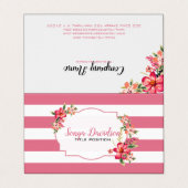 Carte De Visite Blancs Et Roses (Extérieur déplié)