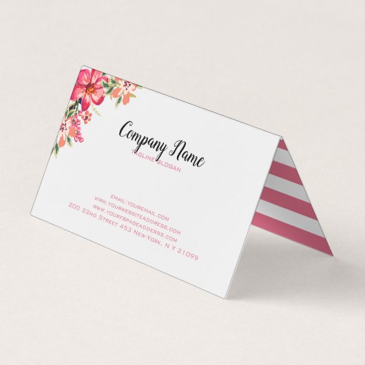 Carte De Visite Blancs Et Roses (Dos)