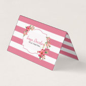 Carte De Visite Blancs Et Roses (Devant)