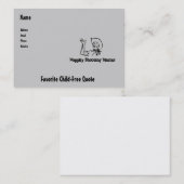 Carte De Visite Blancs heureusement de tir (Devant / Derrière)