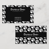 Carte De Visite Blancs mignons et noirs Empreinte de patte Motif c (Devant / Derrière)