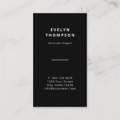 Carte De Visite Blancs Noir Élégant Paysage Botanique Branche (Dos)