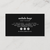 Carte De Visite Blancs Noir Élégant Pin Botanique Branche (Dos)