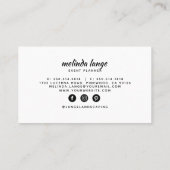 Carte De Visite Blancs Noir Élégant Pin Botanique Branche (Dos)