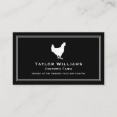 Carte De Visite Blancs Noir Poulet de ferme Oeufs d'élevage Volail (Devant)