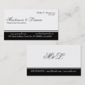 Carte De Visite Blancs noir    professionneléquilibré minimal (Devant / Derrière)