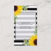 Carte De Visite Blancs Noirs Coin Fleurs de soleil Floral Chic (Dos)