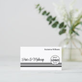 Carte De Visite Blancs noirs modernes avec logo professionnel (Debout devant)