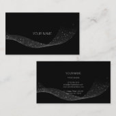 Carte De Visite Blancs noirs Parties scintillant brillante Planifi (Devant / Derrière)