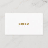 Carte De Visite Blancs & Or, Comédien, Comedy Club (Devant)
