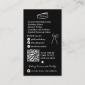 Carte De Visite Blancs rétro français Scribble code qr (Dos)