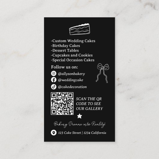 Carte De Visite Blancs rétro français Scribble code qr (Dos)