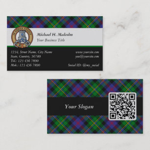 Carte De Visite Blason du clan Malcolm sur tartan