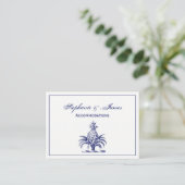 Carte De Visite Blason Préparatoire de l'Épine de Pineapple Bleu (Debout devant)