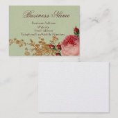 Carte De Visite Blenheim Rose - Elégant Sage Green Silver (Devant / Derrière)