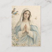 Carte De Visite Blessed Mary Catholic Funeral Memorial Holy Card - (Devant)