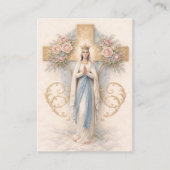 Carte De Visite Blessed Mary Catholic Funeral Memorial Holy Card - (Devant)