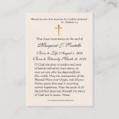 Carte De Visite Blessed Mary Catholic Funeral Memorial Holy Card - (Dos)
