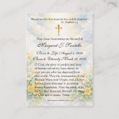 Carte De Visite Blessed Mother Mary  Catholic Funeral Memorial  (Dos)