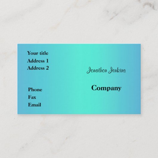 Carte De Visite Bleu (Devant)