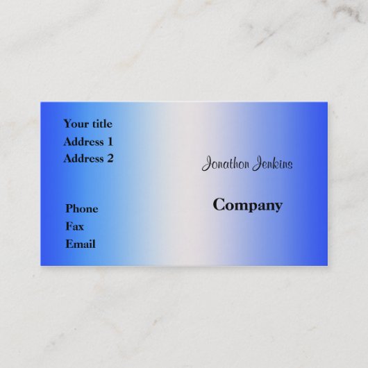Carte De Visite Bleu (Devant)
