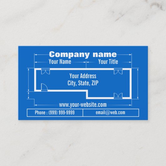 Carte De Visite bleu (Devant)