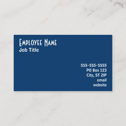 Carte De Visite Bleu (Dos)