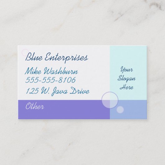 Carte de visite bleu (Devant)