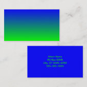 Carte De Visite Bleu à citron vert dégradé (Devant / Derrière)