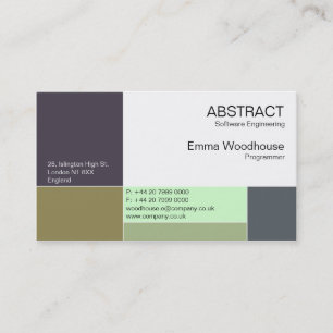 Carte De Visite Bleu abstrait, Aqua et olive