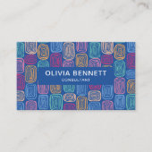 Carte De Visite Bleu abstrait coloré (Devant)