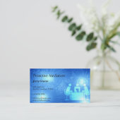 Carte de visite bleu abstrait moderne de bureau (Debout devant)