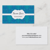 Carte De Visite Bleu abstrait réfléchi et kaléïdoscopique, vert, (Devant / Derrière)