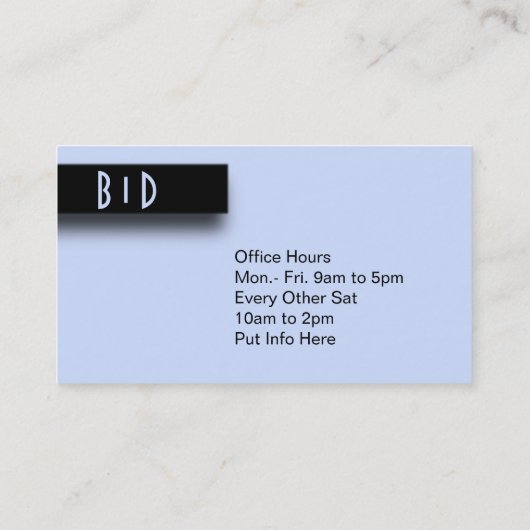 Carte de visite bleu Accent (Dos)