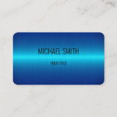 Carte De Visite Bleu acier inoxydable look métallique (Devant)