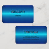 Carte De Visite Bleu acier inoxydable look métallique (Devant / Derrière)