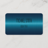 Carte De Visite Bleu acier inoxydable look métallique (Devant)