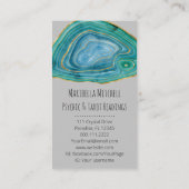 Carte De Visite Bleu Agate Slice Crystal Psychic Moyen Spirituel (Dos)
