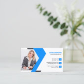 Carte De Visite Bleu, Agent de signature de prêt blanc, Consultant (Debout devant)