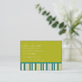 Carte De Visite Bleu Aqua et Citron à Rayures (Debout devant)