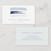 Carte De Visite Bleu Aquarelle Brush Strots Moderne (Devant / Derrière)