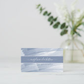 Carte De Visite Bleu Aquarelle Brush Strots Moderne Calligraphie (Debout devant)