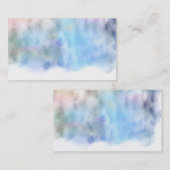carte de visite bleu aquarelle double face (Devant / Derrière)