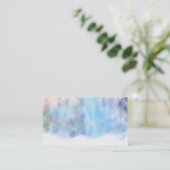 carte de visite bleu aquarelle double face (Debout devant)