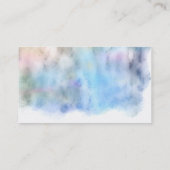 carte de visite bleu aquarelle double face (Dos)