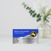 Carte De Visite Bleu Argent étonnant Vagues Pluming (Debout devant)