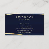 Carte De Visite Bleu Arrière - plan Gold Stripes (Dos)